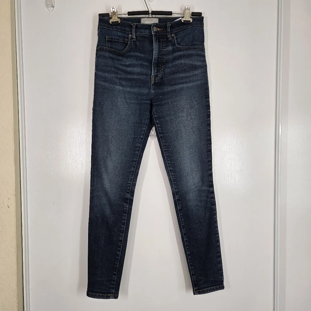 Everlane‎ Dark Blue Wash Cotton Blend The High Rise Skinny Jean Size 28 Ankle